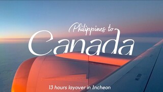 Philippines to Canada Travel VLOG / 13 Hours Layover at Incheon / Family with Children and Pet 2022