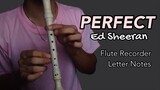 Perfect - Ed Sheeran (Flute Recorder Cover Letter Notes / Chords Tutorial) with lyrics