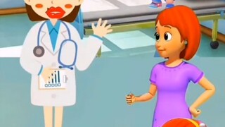 The baby swallowed a glass ball by mistake