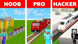 Minecraft NOOB vs PRO vs HACKER :TRAIN STATION CHALLENGE in minecraft / Animation