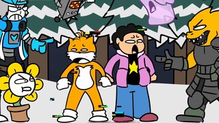 【ตอนที่ 2/3】หาก PIBBY TAILS และ STEVEN พบกับ DUSTTRUST SANS 【ภาพเคลื่อนไหว FNF Pibby และ Undertale】