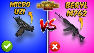 Micro UZI vs Beryl M762 Ultimate Weapon Comparison (PUBG MOBILE) Guide/Tutorial
