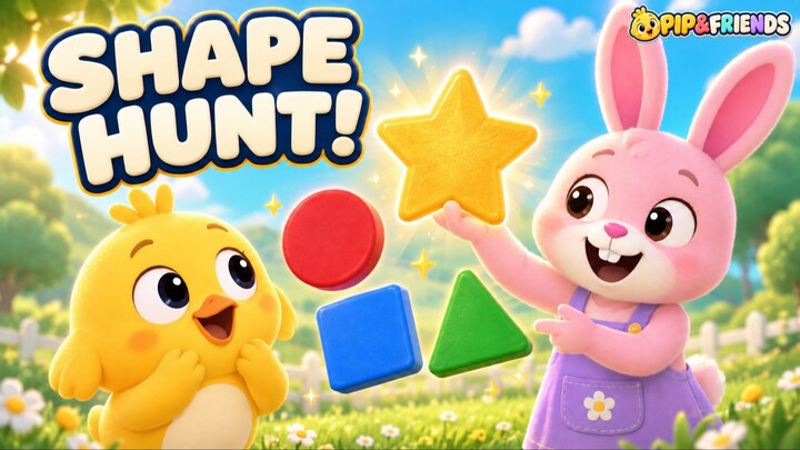The Shape Hunt 🔺⭐ Learn Shapes for Kids | Pip & Friends Episode 1 | Cartoons for Kids