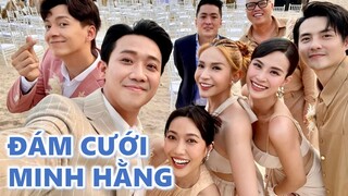 Trấn Thành và dàn sao khủng ăn thả ga khi dự tiệc cưới Minh Hằng. Cô dâu quá xinh!!!