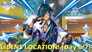 LIBENS LOCATION DAY 6! VERY GENEROUS REWARDS! (Genshin Impact)