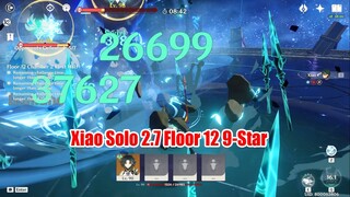 Xiao Solo 2.7 Floor 12 9-Star Perfect Clear No HP Buff - Cryo Shield is Not a Problem