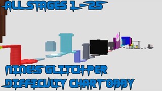 Nine's Glitch Per Difficulty Chart Obby [All Stages 1-25] (ROBLOX Obby)