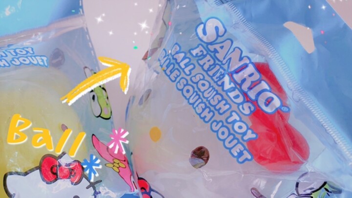 Sanrio Hello Kitty & Friends Bola Manik Air Mainan bola cubit dekompresi Sanrio, anjing puding super