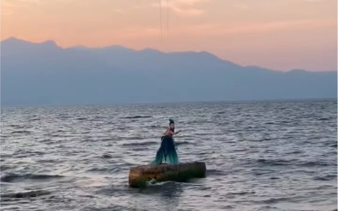 Not afraid of heights or water—this is how extras, the merpeople, brave the sea. Would you dare?