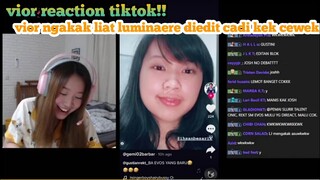 VIOR REACT TIKTOK!!! VIOR NGAKAK LIAT IKSAN LUMINAERE DI EDIT JADI KEK CEWEK!!!WKWKWK