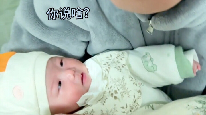 Dad’s unreasonable demands had the less-than-3-month-old baby so frustrated she started “talking”! H