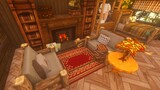 【Minecraft】"Winter and Wooden House and Fireplace" cocricot Warm Snow Cabin