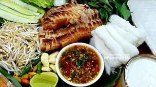 Luộc Thịt Heo Xong Thêm Bước Nữa Có Món THỊT HEO CUỐN BÁNH Tráng Rau Sống Cực Hấp Dẫn |Nhamtran FV