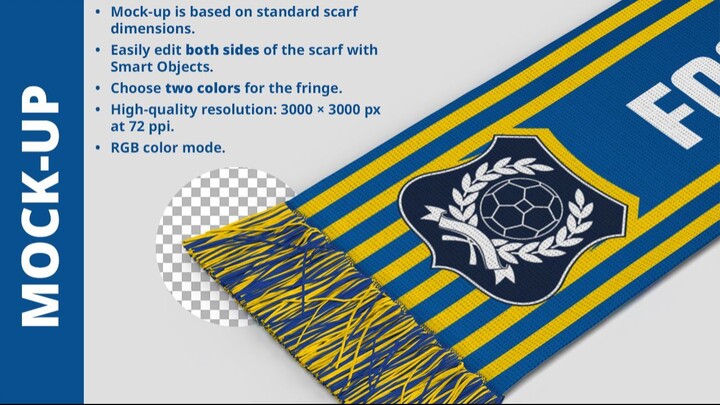 Football Scarf Mockup Bundle – Photorealistic PSD Templates for Merch, Teams & Brands