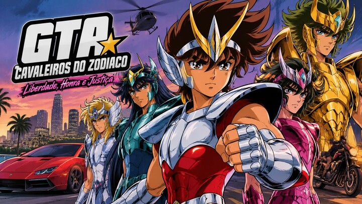 E SE GTA 1 FOSSE NO UNIVERSO DE CAVALEIROS DO ZODÍACO? ⚡🏍️🔥