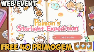 Web Event Paimon Starlight Expidition - FREE 40 PRIMOGEM TERBATAS UNTUK 3 JUTA