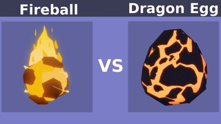 Fireball vs Dragon Egg (Roblox Bedwars)