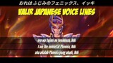 Valir Phoenix Ikki Voice line Japan & English voice|MLBB X Saint Seiya