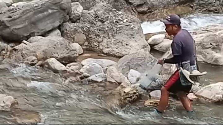 cast net fishing in Nepal | himalayan trout fishing with handmade cast net |