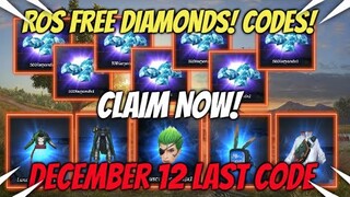 ROS NEW REEDEM CODE DECEMBER 12 2021 PART 2 | ROS FREE DIAMONDS (ROS CODE UPDATE)