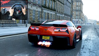 Chevrolet Corvette Z06 - Forza horizon 4 ( Huge Flames 🔥 ) | Logitech g29