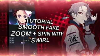 TUTORIAL SMOOTH FAKE ZOOM + SPIN WITH SWIRL | ALIGHT MOTION