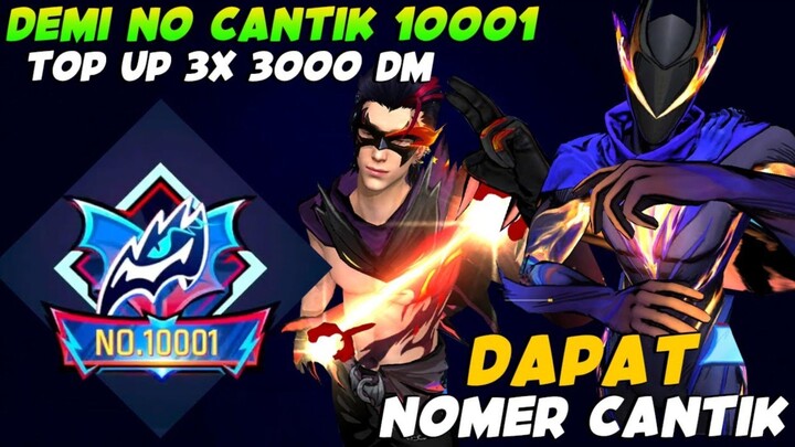 DEMI NOMER CANTIK 10001, AKU RELA TOP UP 3× 3000 DM FREEFIRE