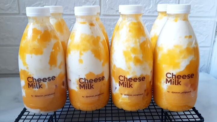 Minuman ini rasanya mewah !! || mango cheese milk || ide jualan minuman botolan