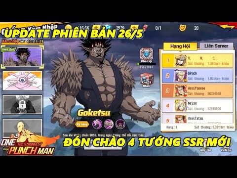 One Punch Man:The Strongest - Update Phiên Bản Mới, Ra Mắt 4 Tướng SSR Nhưng Vẫn Không Có Muỗi V2