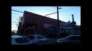 CNR chinese train vs Hyundai Rotem EMU train supervia Rio de Janeiro Brazil at a level crossing HORN
