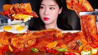 [Mukbang TV] - Thịt ba chỉ om + kim chi cay | ASRM