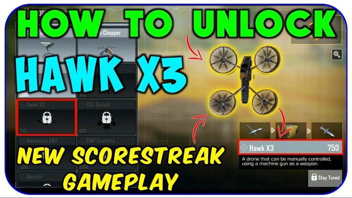 How To Unlock New ScoreStreak Hawk X3 ? How It Works? Full Details With Proper Gameplay | COD Mobile