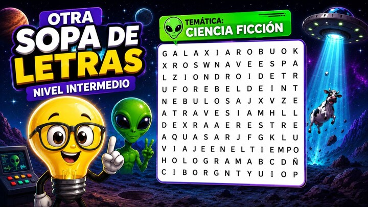 SOPA DE LETRAS NIVEL INTERMEDIO TEMÁTICA - CIENCIA FICCION