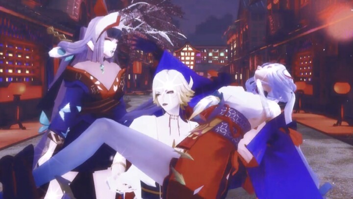 [ Onmyoji MMD ] Cubs fight the fear of being dominated by Qiandi Lantern, the carnival of three bitc