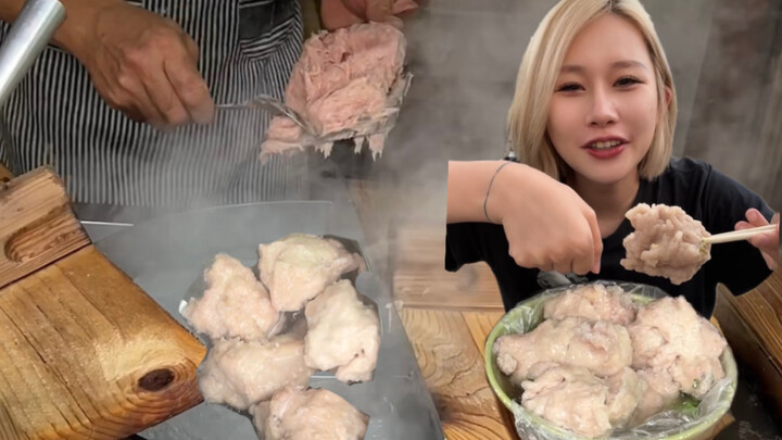 ลูกชิ้นเนื้อไร้มันขนาดเท่ากำปั้น! จัมโบ้สุดๆ! ชามละ 17 หยวน ทานแล้วฟินสุดๆ～