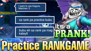 Practice Prank sa RankGame | NaBEAST MODE kampi ko😂 | Mobile Legends: Bang Bang