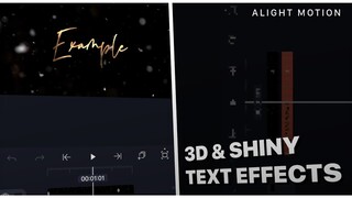 ae inspired 3D and shiny text effect tutorial on alight motion