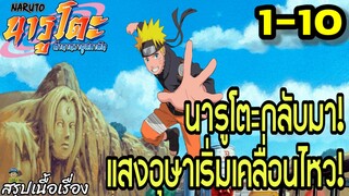 ตอนที่ 1–10: “การกลับมาของนารูโตะ และการปรากฏตัวของแสงอุษา!” | นารูโตะ ตำนานวายุสลาตัน สรุปเนื้อเรื่