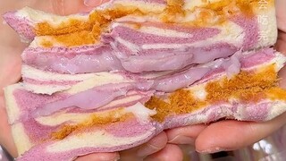 #แซนด์วิชเผือกหมูหยอง ปินปินกลับมีความคิดแสบขนาดนี้ ดีนะที่มีพ่อและลูกชายของเราช่วย #นุ่มเหนียวหอมหว