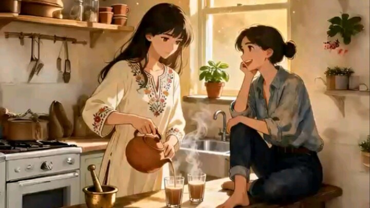 :“A Cozy Afternoon with a Dear Friend ☕❤️”