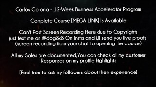 Carlos Corona Course 12-Week Business Accelerator Program download