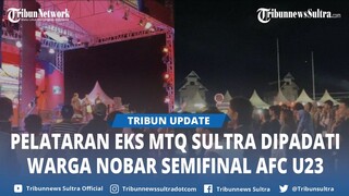 Warga Kendari Sultra Beri Dukungan ke Timnas Indonesia vs Uzbekistan saat Nobar AFC U23 di Tugu MTQ