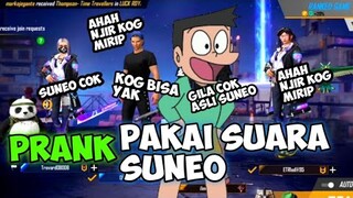 PRANK GLOBAL PAKE SUARA SUNEO NGAKAK BANGET🤣SAMPAI BILANG GUA DUBBER NYA |FREE FIRE INDONESIA