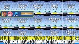 UPDATE SELURUH POLA DRAW SKIN ASPIRANT ANGELA DAN RUBY RONDE 2! POLA 30 DRAW 40 DRAW 50 DRAW 60 DRAW