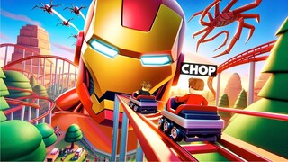 ROBLOX IRON MAN CART RIDE CHALLENGE WITH CHOP AND FROSTY