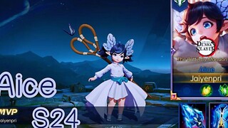 ROV - Alice ( S24 ) หนูน้อยอลิซกับเกมที่เกือบจะแพ้ แต่สู้พลิกกลับชนะ MVP - ไอเทม รูน พลังแฝง