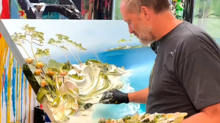 Lukisan minyak tiga dimensi karya seniman Amerika Justin Gaffrey benar-benar tampak seperti kue berl