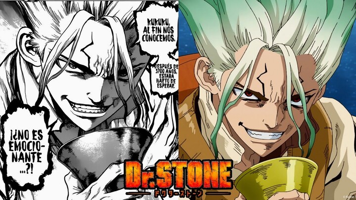 PRIMER CONTACTO DIFERENCIAS DR. STONE TEMPORADA 3 CAP. 3 ANIME COMPARACION MANGA RESUMEN