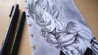 DRAWING MAJIN VEGETA MANGA STYLE (DRAGON BALL) - Mizuart