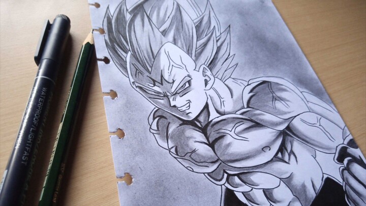 DRAWING MAJIN VEGETA MANGA STYLE (DRAGON BALL) - Mizuart